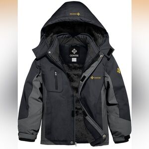 GEMYSE Boy's Waterproof Ski Snow Jacket
Fleece Windproof Winter Jacket W/ Hood